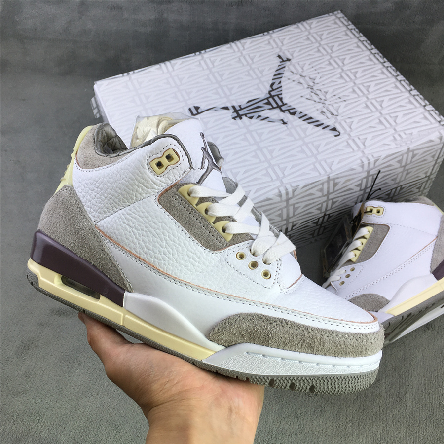 2021 Air Jordan 3 AJ3 x A Ma Maniere White Yellow Shoes - Click Image to Close